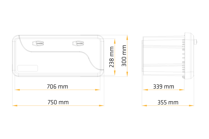 DAKEN 82203 BLACKIT Werkzeugkasten 750x300x355mm 50,6l mit Montagehalterungen