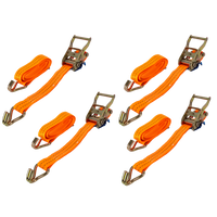 Satz aus vier UNITRAILER 5m/35mm/2t orangefarbenen Transportgurten mit Spannvorrichtung