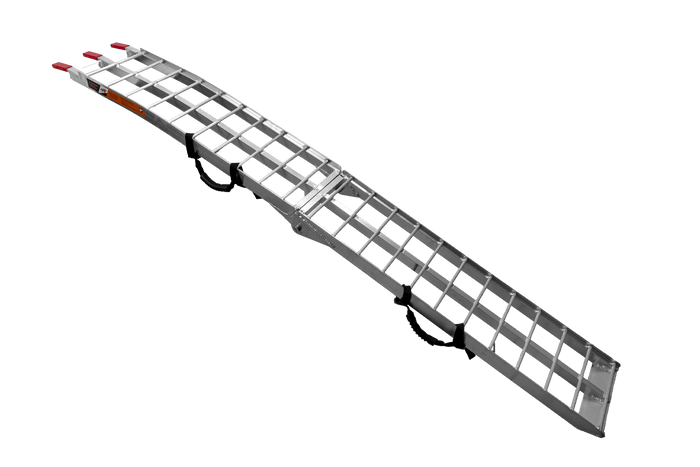 UNITRAILER ALR002 klappbare Auffahrrampe aus Aluminium für Anhänger, 221 cm, 340 kg, mit Gurt