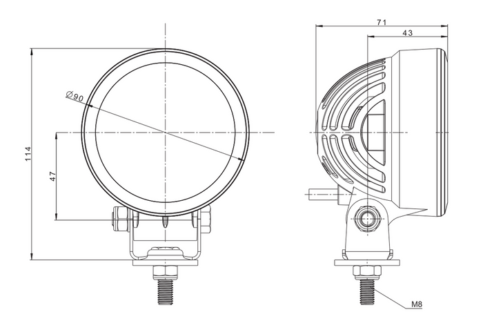 LED Arbeitsscheinwerfer FRISTOM FT-364 6xLED 2500lm mit Magnethalterung